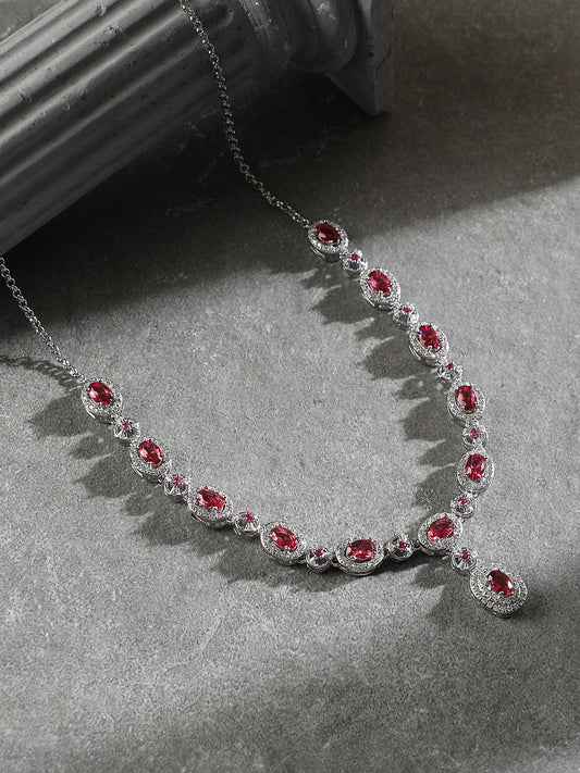 The Monaco Collar Necklace - Crimson Red-SOHINC6211
