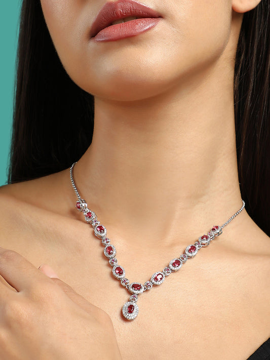 The Monaco Collar Necklace - Crimson Red-SOHINC6211