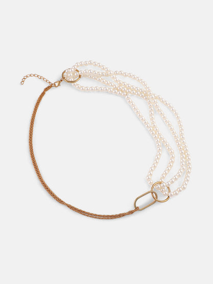The Larissa Chain Necklace - Daisy White-SOHINC6212