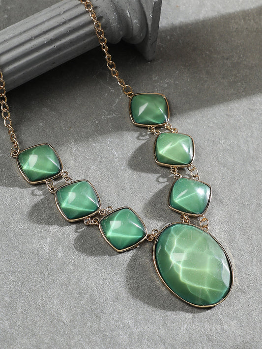The Sicily Statement Necklace - Emerald Green-SOHINC6220