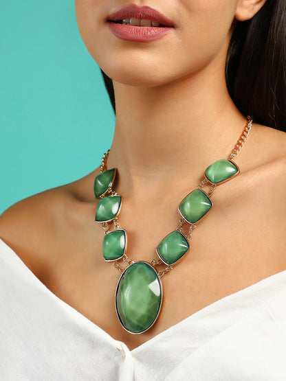 The Sicily Statement Necklace - Emerald Green-SOHINC6220