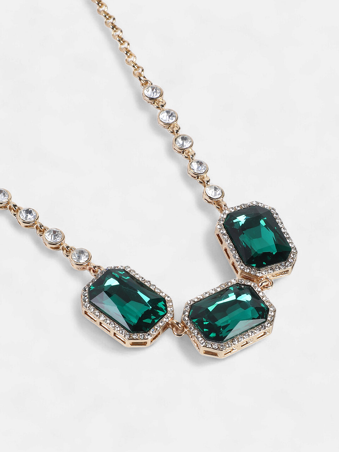 The Regalia Statement Necklace - Emerald Green-SOHINC6221