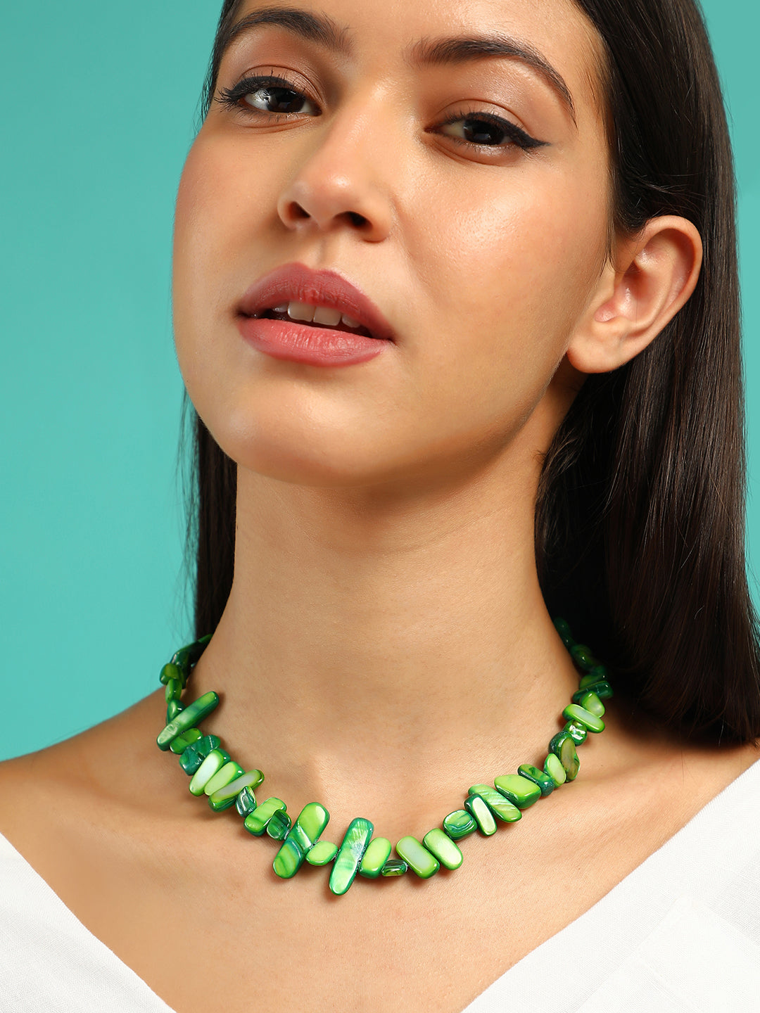 The Belize Collar Necklace - Kelly Green-SOHINC6222
