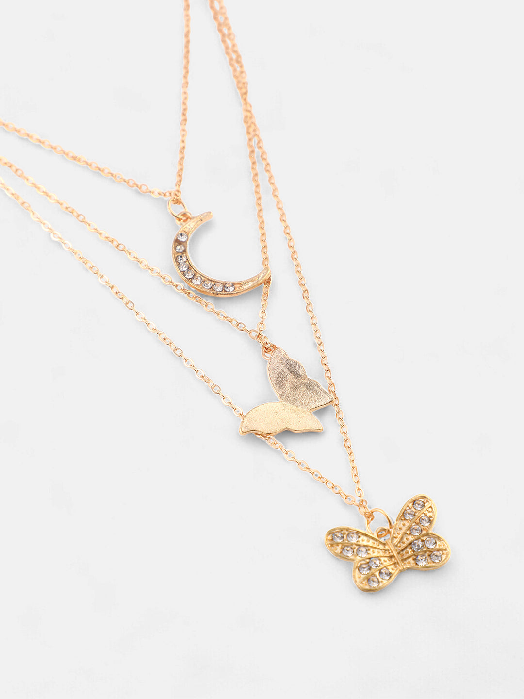 The Nature's Luna Multi-Layer Necklace - Antique Gold-SOHINC6224