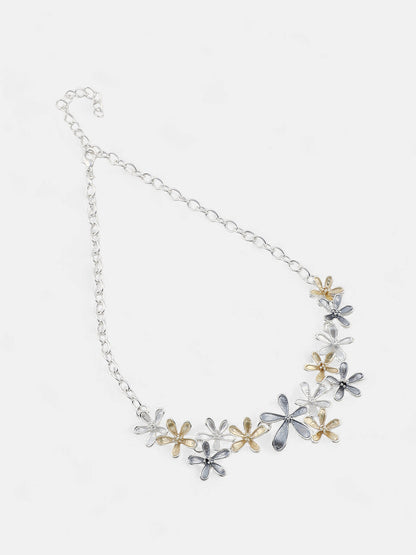 The Daisy Collar Necklace - Champayne Gold:Metallic Silver-SOHINC6231