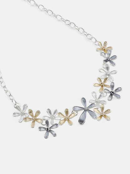 The Daisy Collar Necklace - Champayne Gold:Metallic Silver-SOHINC6231