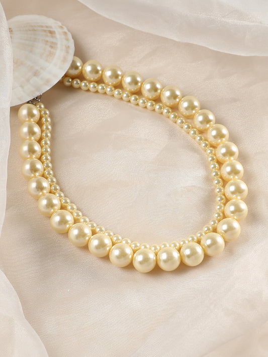 The Jackie Multi-Layer Necklace - Ivory White-SOHINC6233