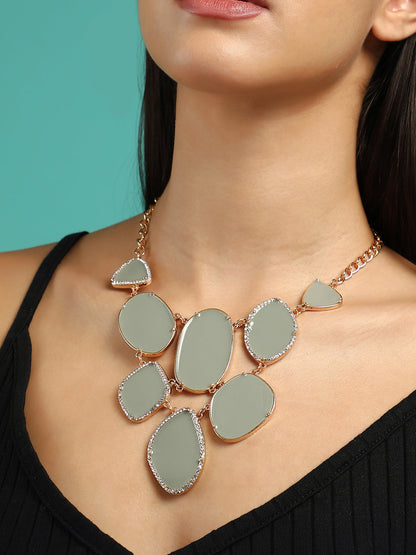 The Marcia Statement Necklace - Ash Grey-SOHINC6243