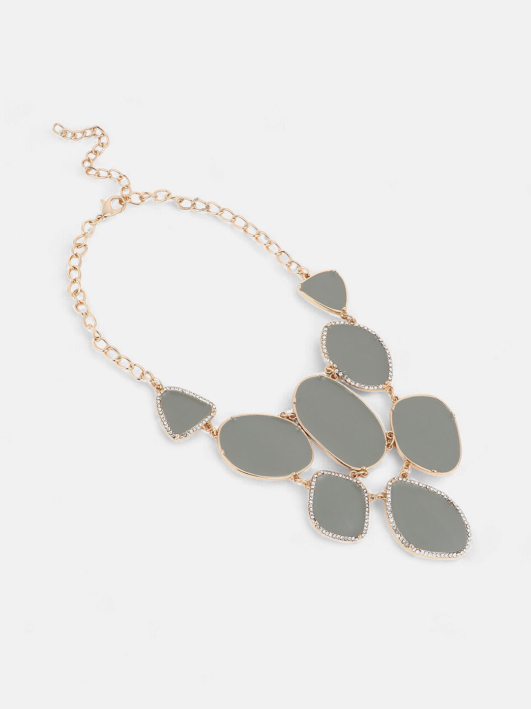 The Marcia Statement Necklace - Ash Grey-SOHINC6243
