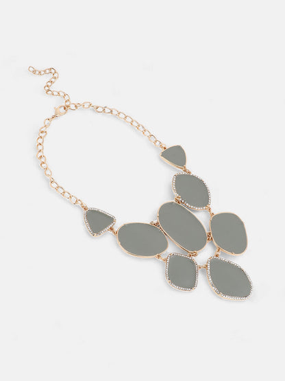 The Marcia Statement Necklace - Ash Grey-SOHINC6243