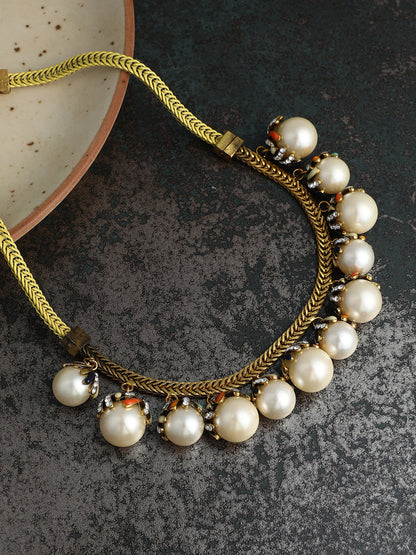 The Bacca Princess Necklace - Pearl White-SOHINC6244