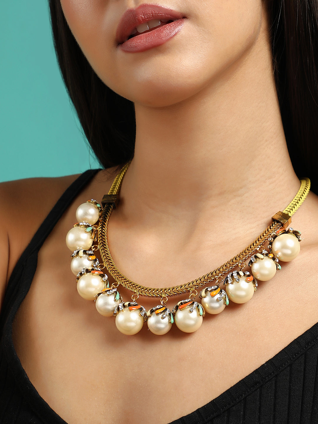 The Bacca Princess Necklace - Pearl White-SOHINC6244
