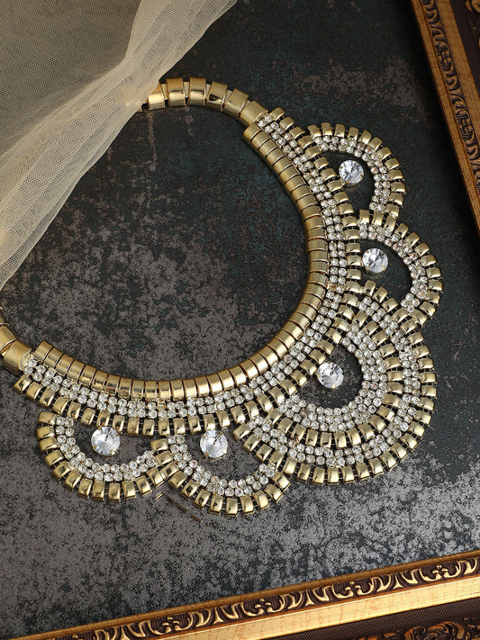 The Corona Statement Necklace - Crystal Silver-SOHINC6245
