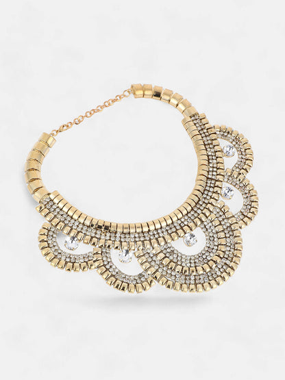 The Corona Statement Necklace - Crystal Silver-SOHINC6245