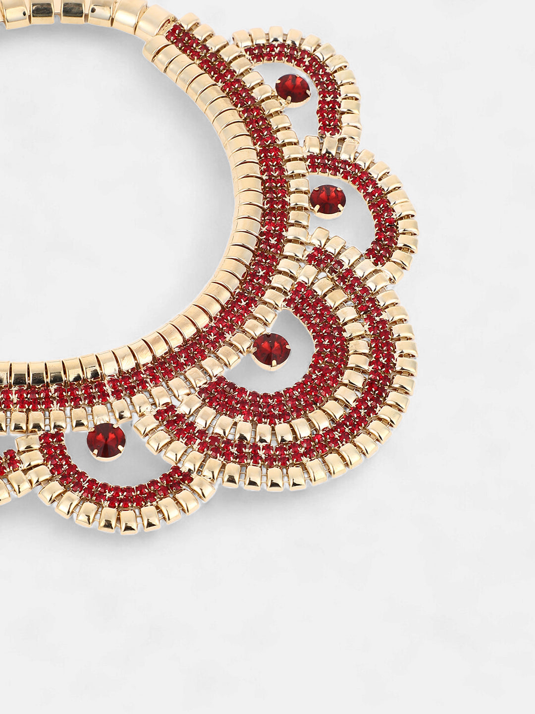 The Corona Statement Necklace - Ruby Red-SOHINC6246