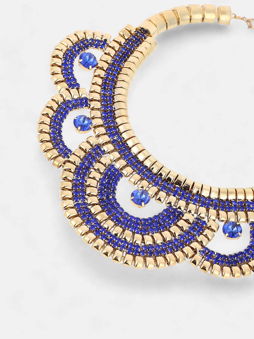 The Corona Statement Necklace - Sapphire Blue-SOHINC6247