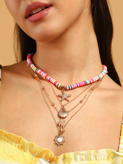 The Aruba Multi-Layer Necklace - Multicolour-SOHINC6254