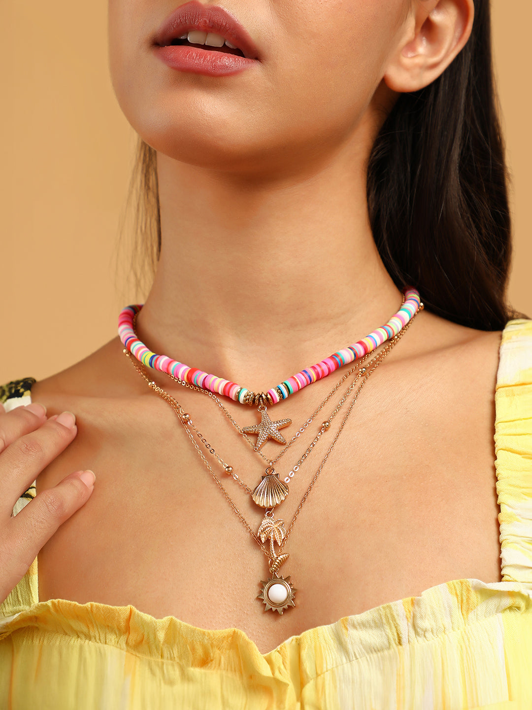 The Aruba Multi-Layer Necklace - Multicolour-SOHINC6254