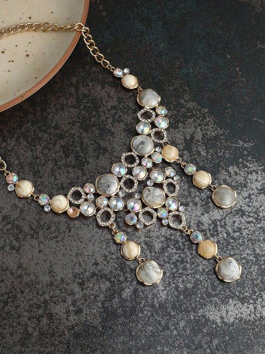 The Supernova Statement Necklace - Cloud Grey-SOHINC6257