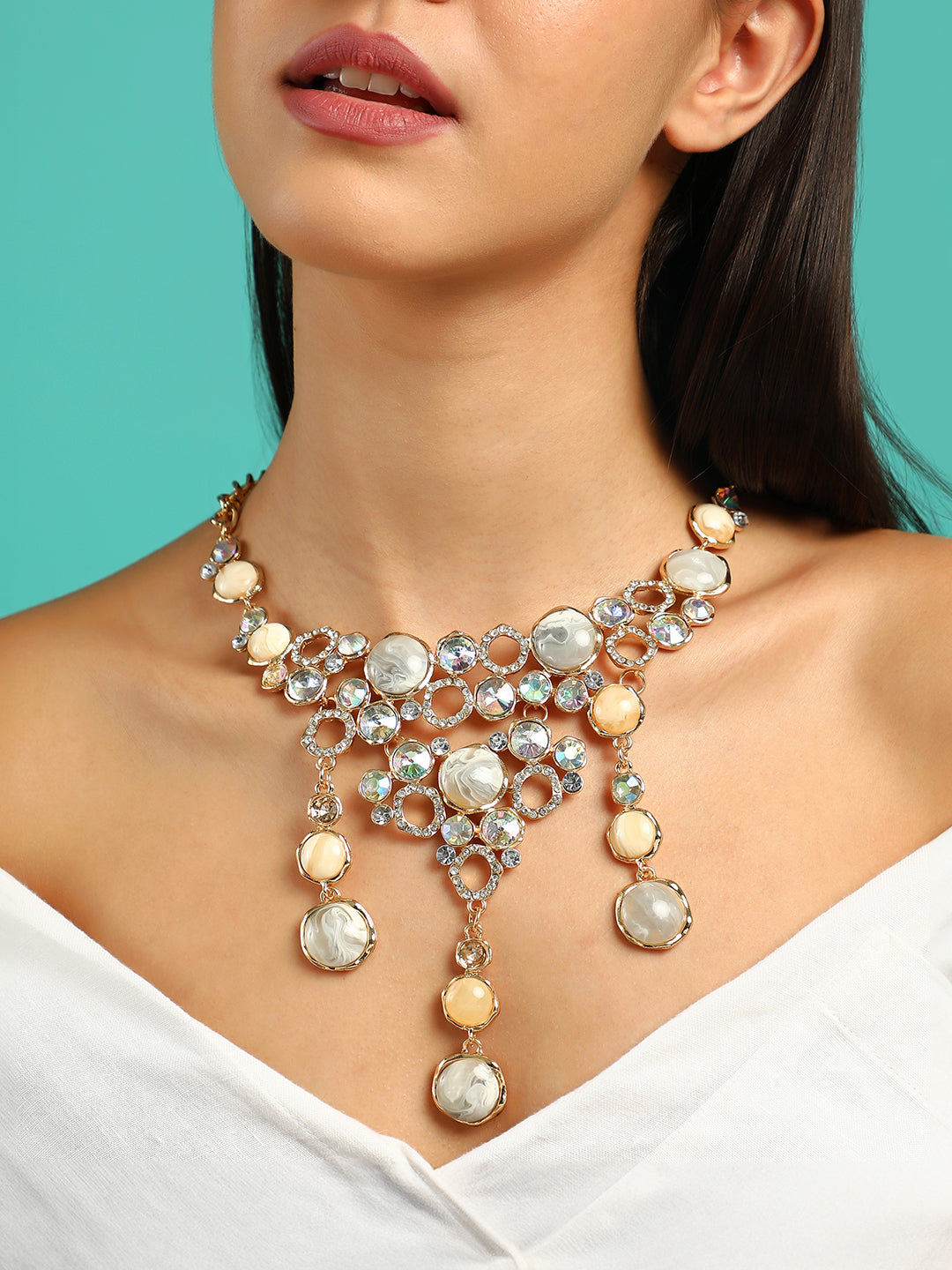 The Supernova Statement Necklace - Cloud Grey-SOHINC6257