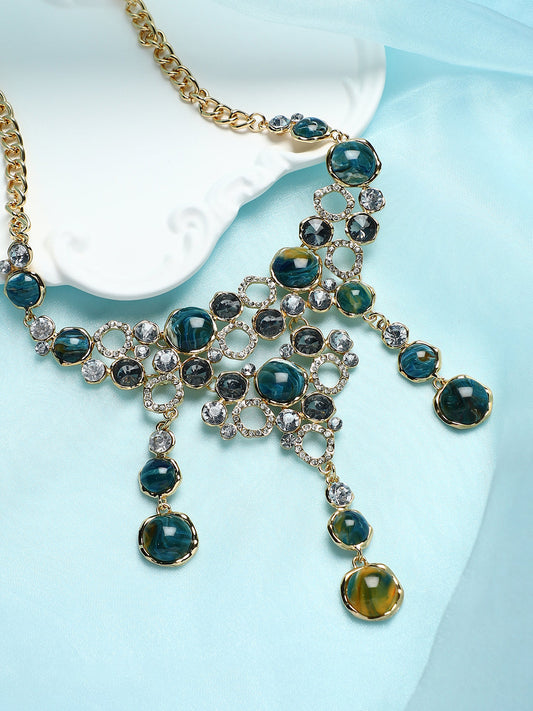 The Supernova Statement Necklace - Emerald Green-SOHINC6262