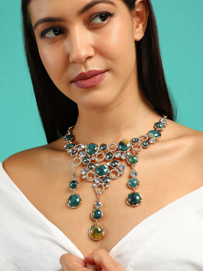 The Supernova Statement Necklace - Emerald Green-SOHINC6262