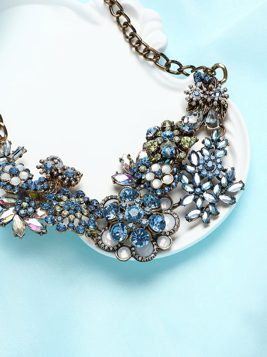 The Garden Of Eden Statement Necklace - Azure Blue-SOHINC6263