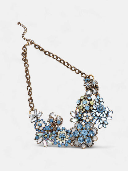 The Garden Of Eden Statement Necklace - Azure Blue-SOHINC6263