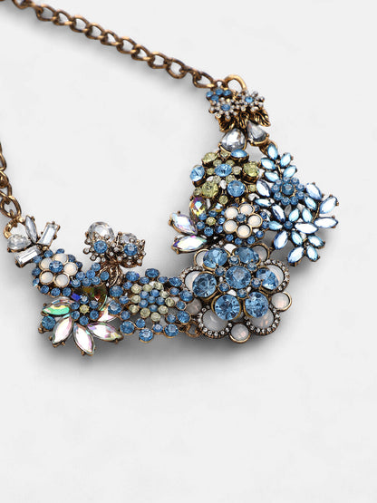 The Garden Of Eden Statement Necklace - Azure Blue-SOHINC6263