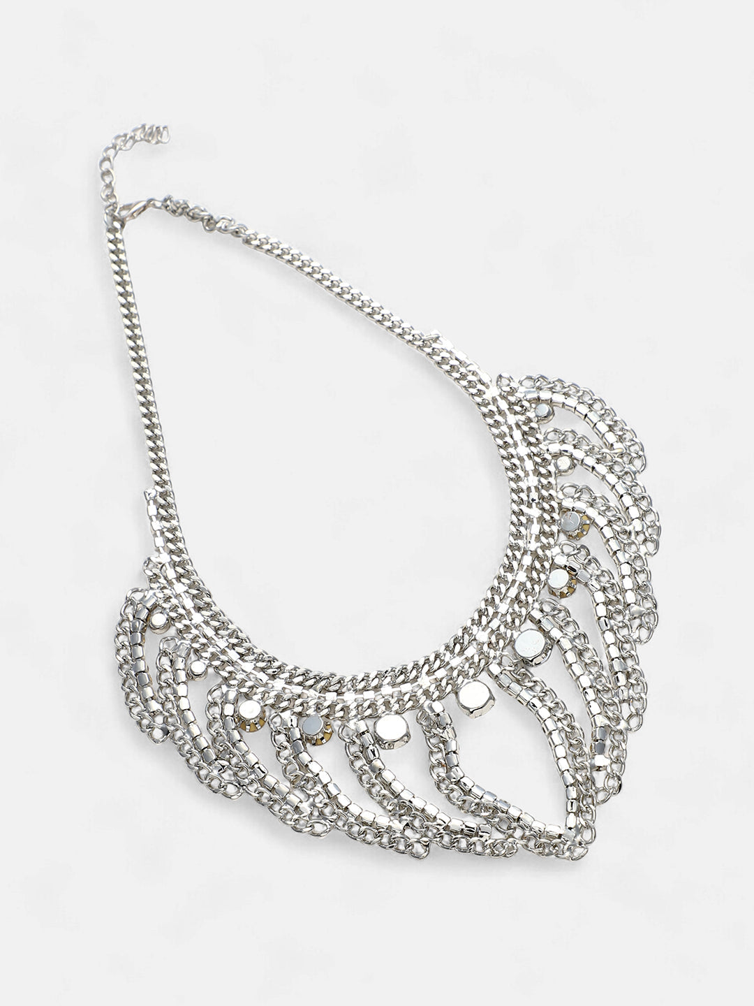 The Crùn Statement Necklace - Crystal Silver-SOHINC6264
