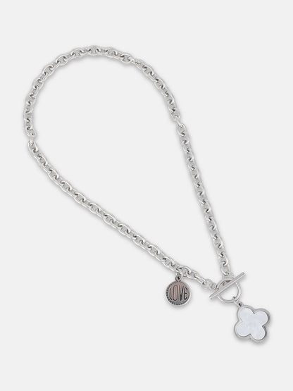 The Clover Chain Necklace - Metallic Silver