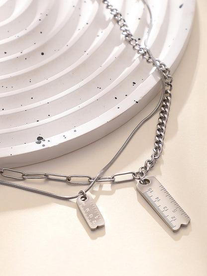 The Scale Multi-Layer Necklace - Metallic Silver