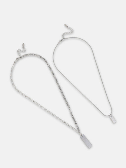 The Scale Multi-Layer Necklace - Metallic Silver