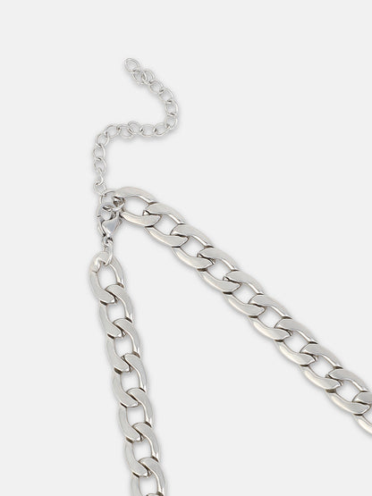 The Perla Flat Chain Necklace Metallic Silver