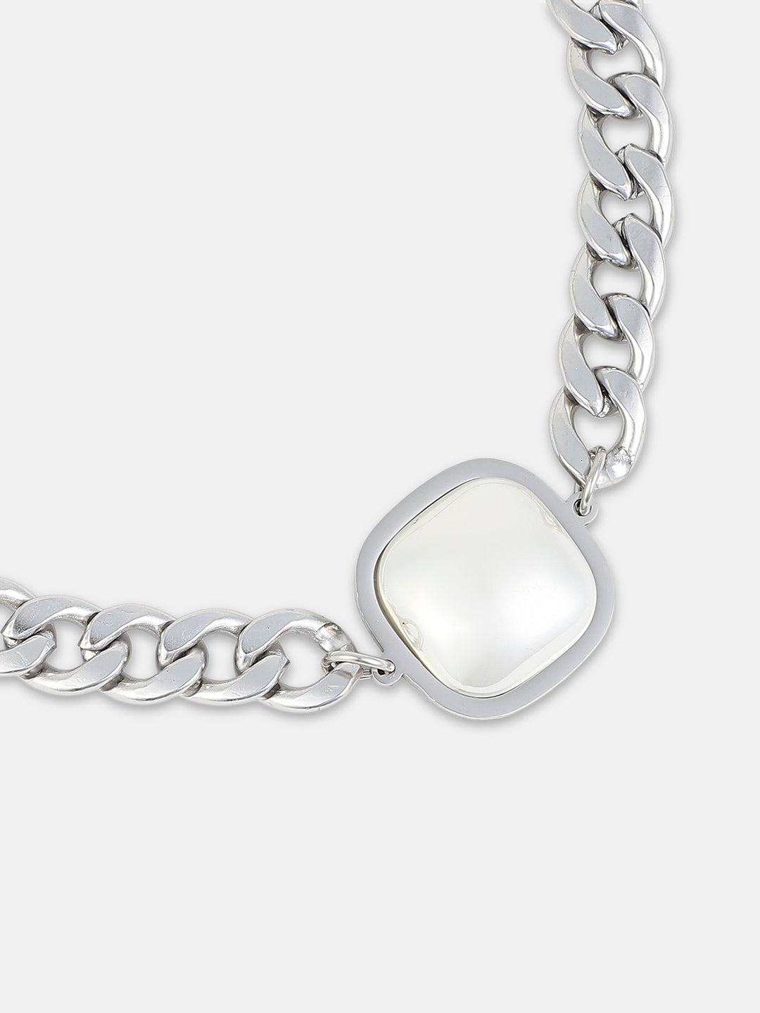The Perla Chain Necklace - Metallic Silver