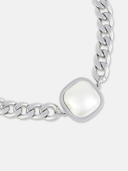 The Perla Chain Necklace - Metallic Silver
