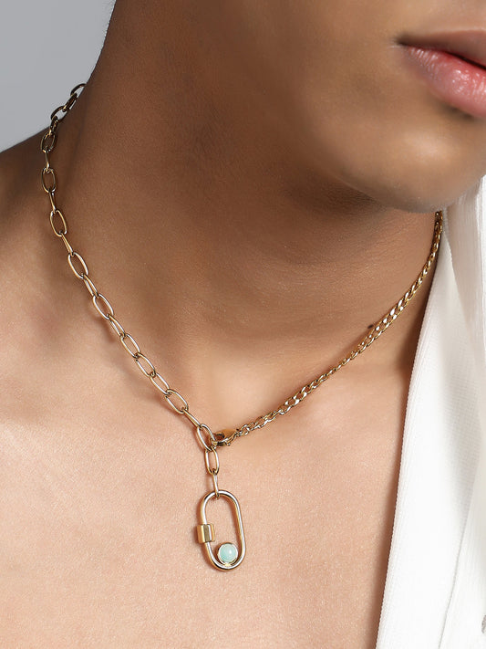 The Industrial Lazuli Chain Necklace - California Gold
