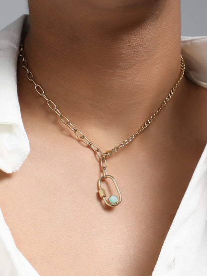 The Industrial Lazuli Chain Necklace - California Gold
