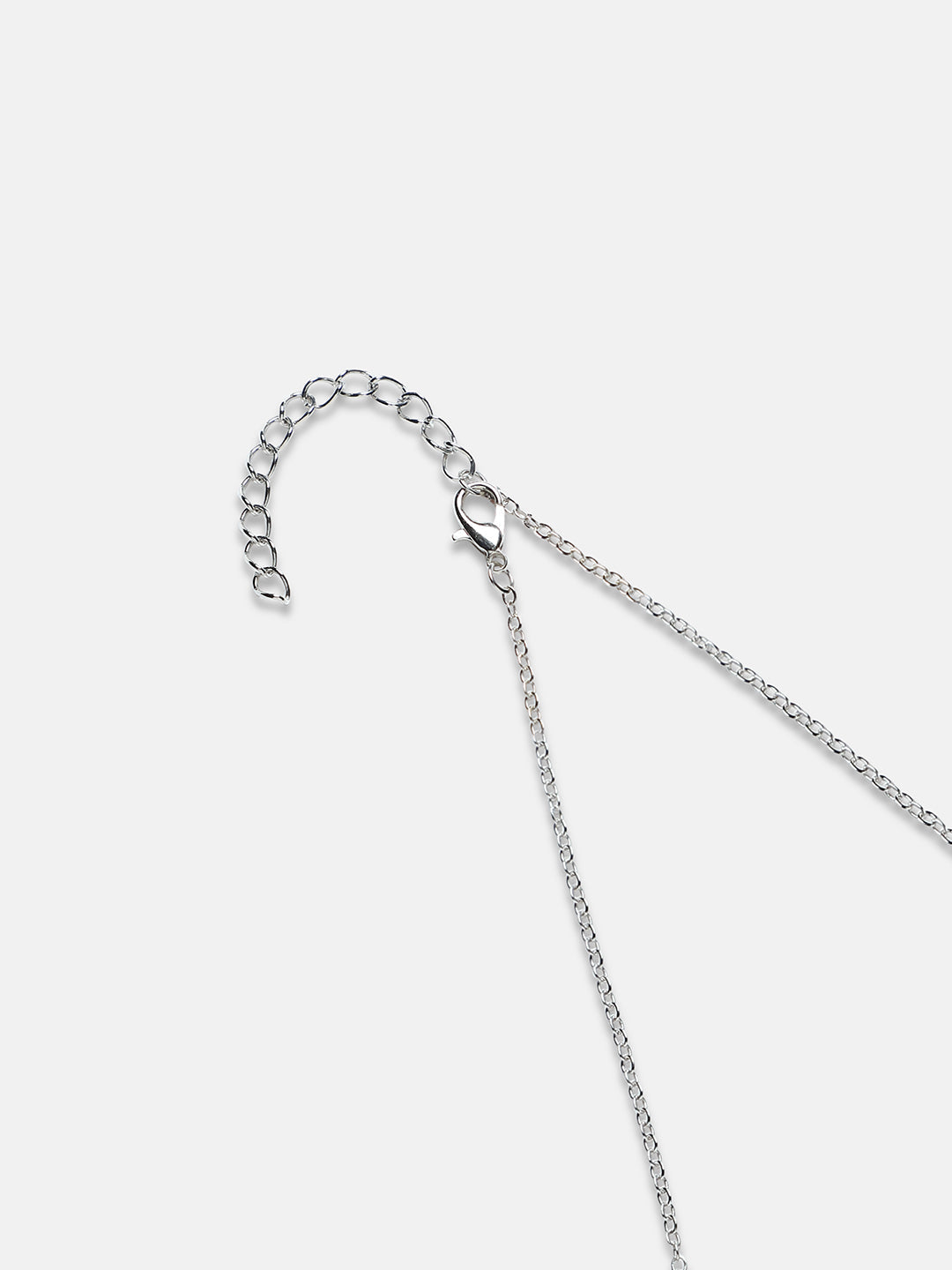 Silver-Plated Stones Studded Rose Necklace