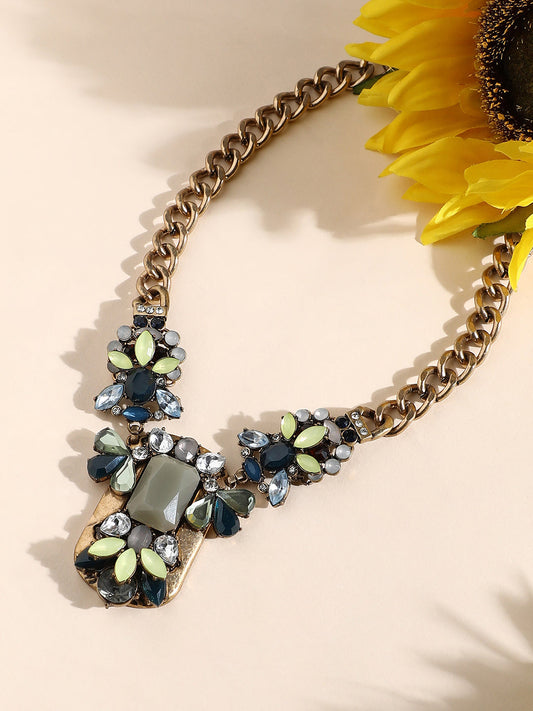 Gold-Plated Stones Studded Necklace