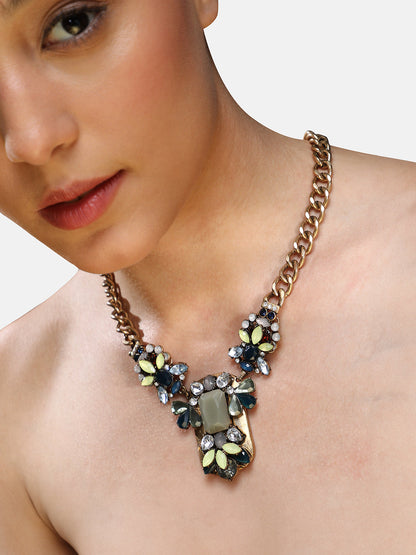 Gold-Plated Stones Studded Necklace