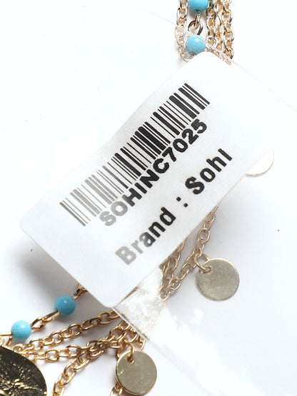 Gold-Plated Beads Beaded Layered Necklace
