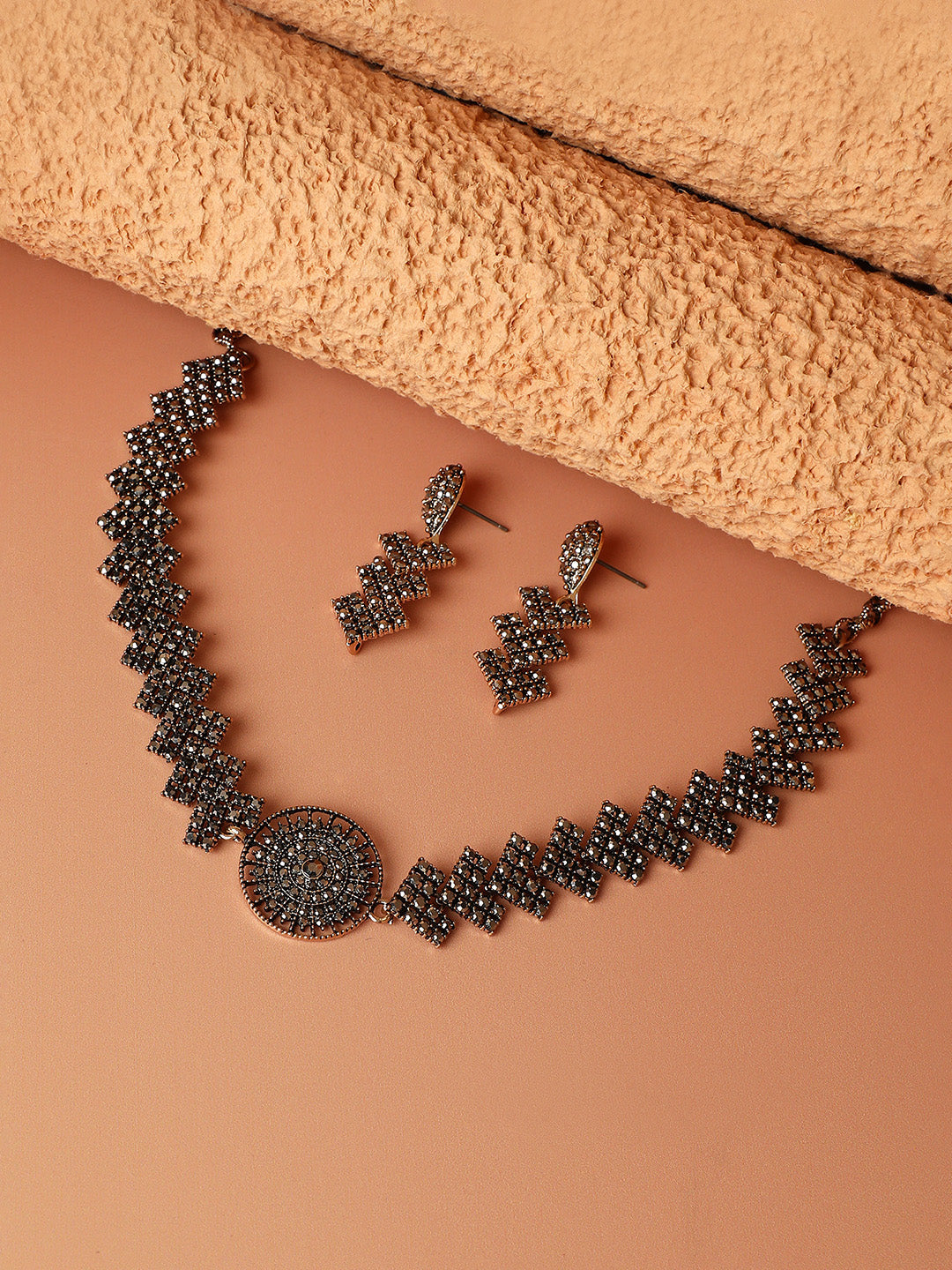 Gold-Plated Stone-Studded Jewellery Set