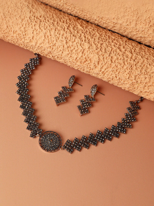 Gold-Plated Stone-Studded Jewellery Set