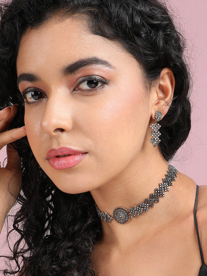 Gold-Plated Stone-Studded Jewellery Set