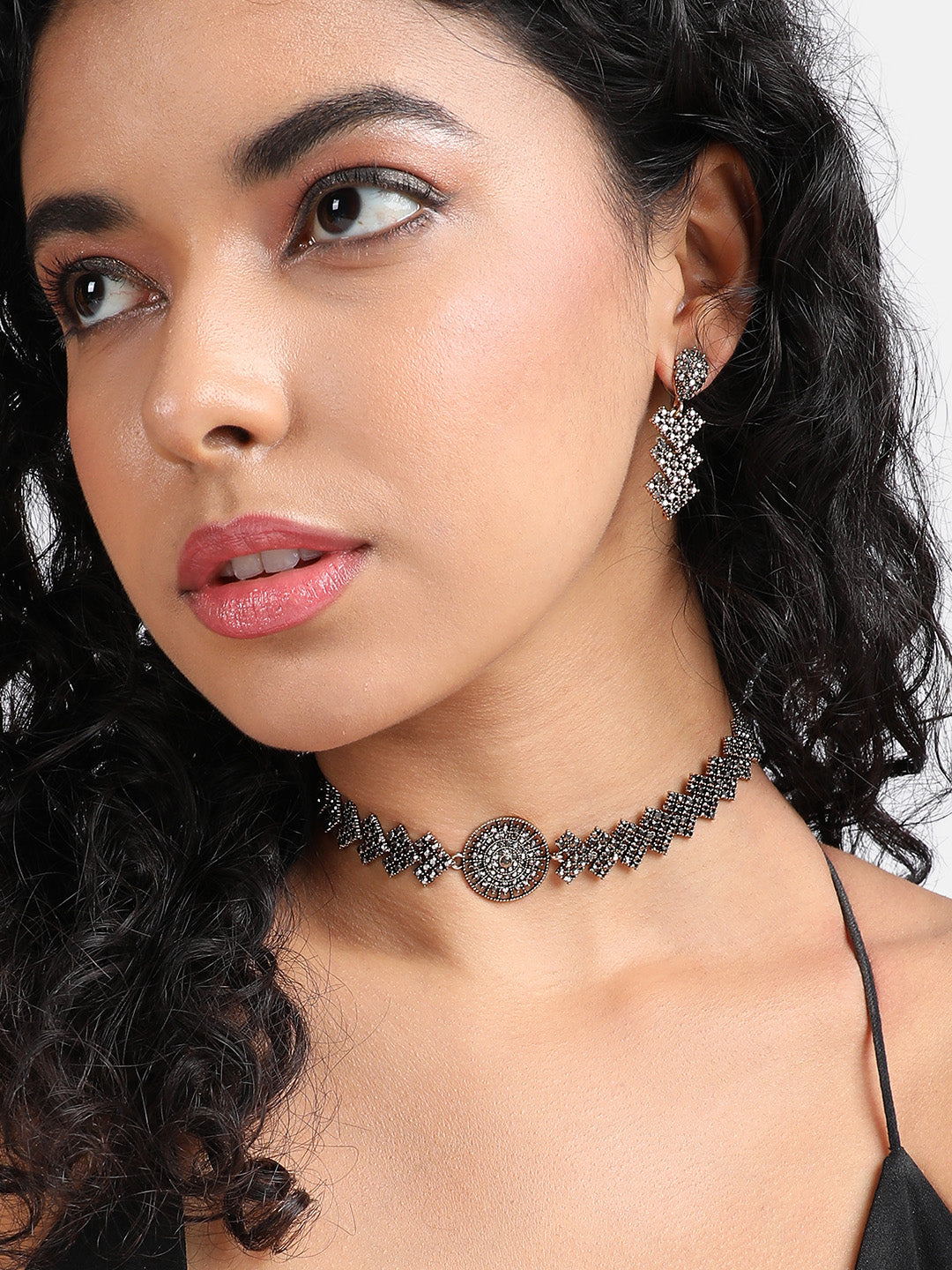 Gold-Plated Stone-Studded Jewellery Set