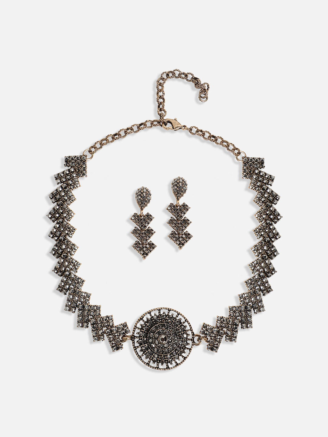 Gold-Plated Stone-Studded Jewellery Set