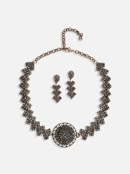 Gold-Plated Stone-Studded Jewellery Set
