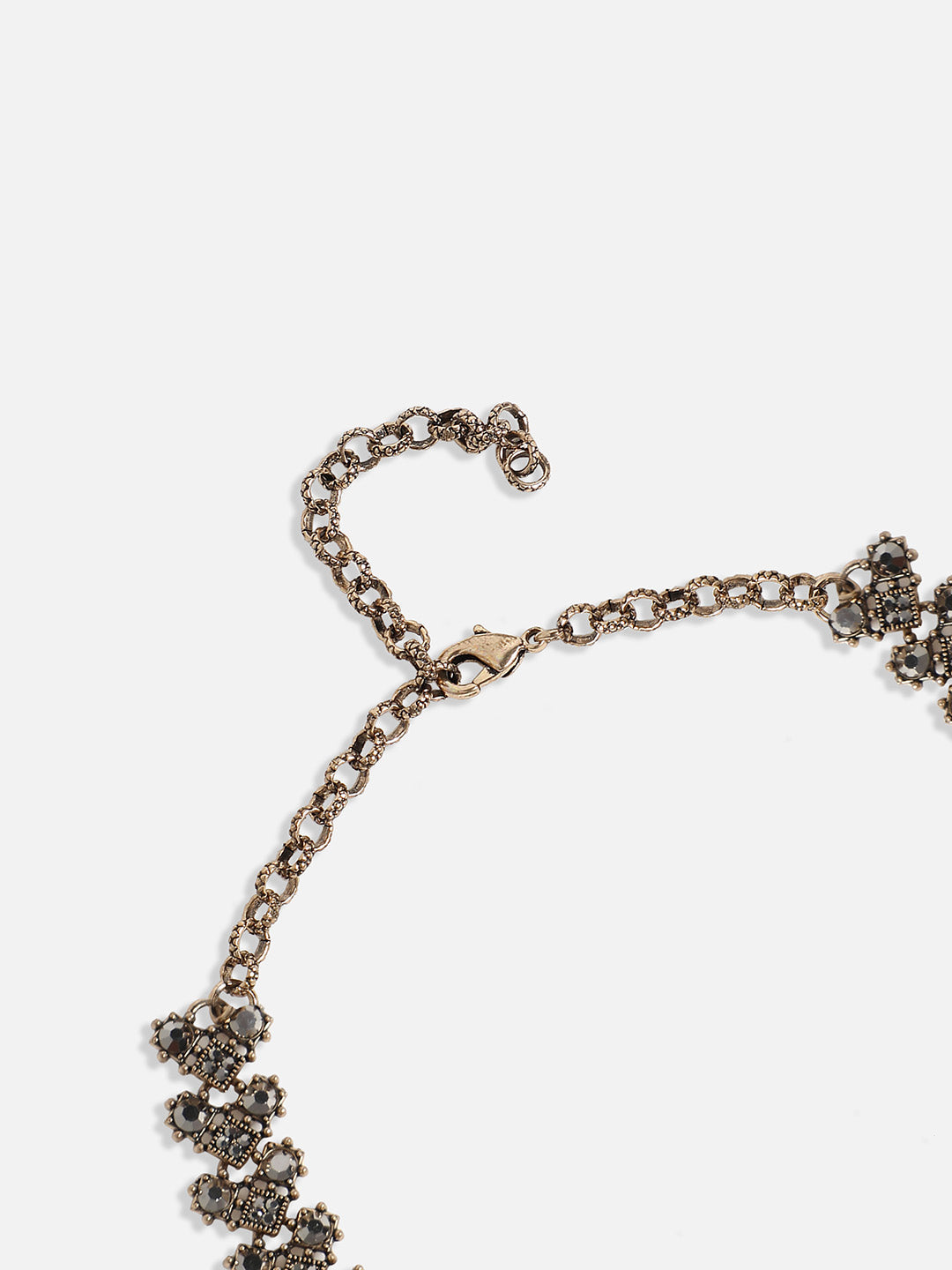 Gold-Plated Crystal-Stones Studded Daisy Statement Jewellery Set