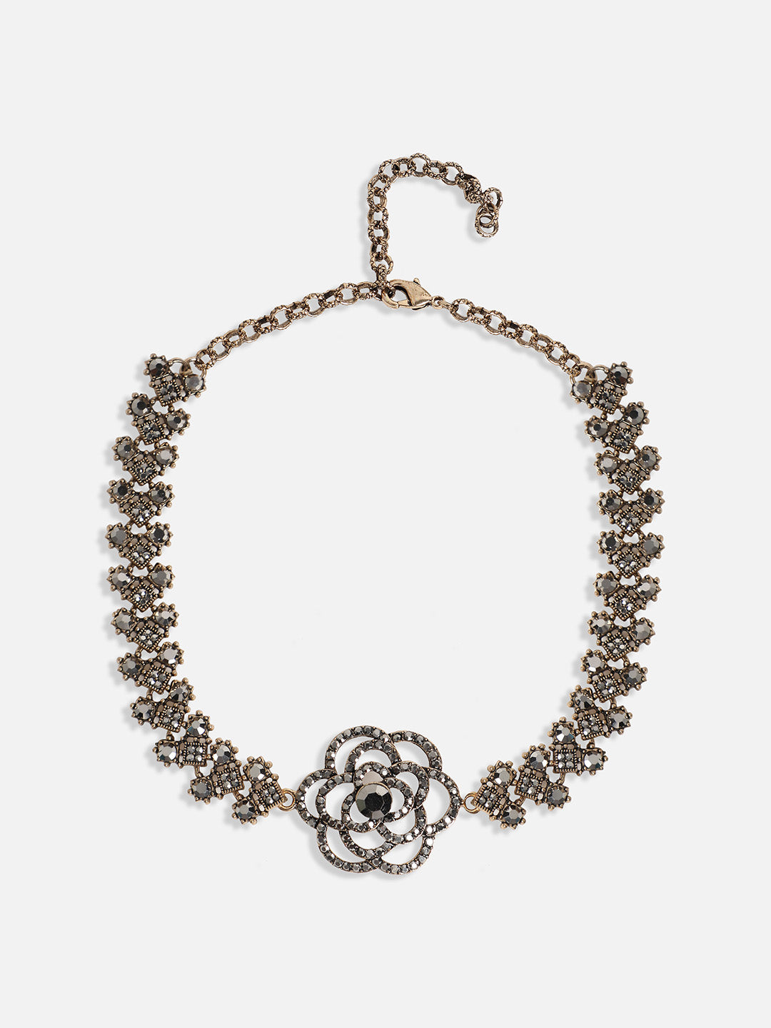 Gold-Plated Crystal-Studded Jewellery Set